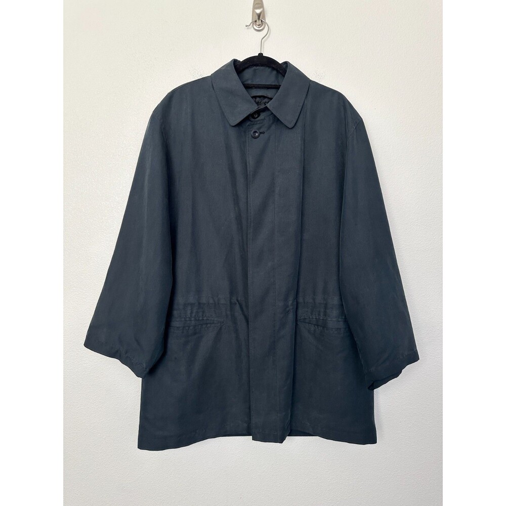 SANYO NEW YORK Macintosh Jacket Wool Liner Vest Navy Blue Coat Quilt Mens Medium